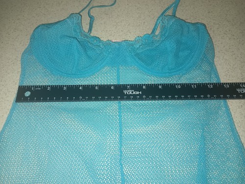 Vintage Victoria's Secret Cami Size 34C Lace Babydoll Lingerie Mesh Teddy Bra - Picture 3 of 11