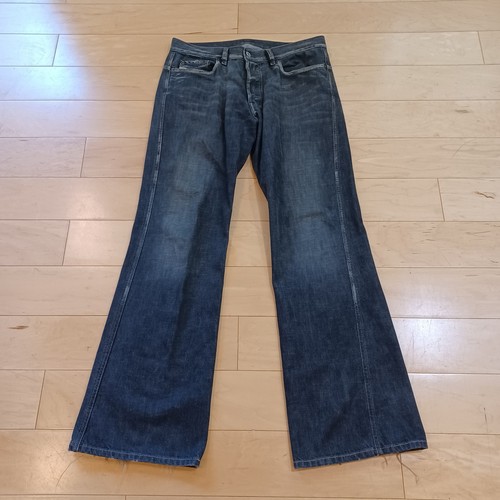 VTG Diesel Jeans Mens 34x33 Black Ravix Bootcut Wide Leg Button Fly Italy Y2K - Picture 2 of 13