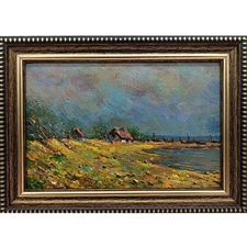 Seascape oil painting Original art Impressionism Realism painting 4x6 mini Art