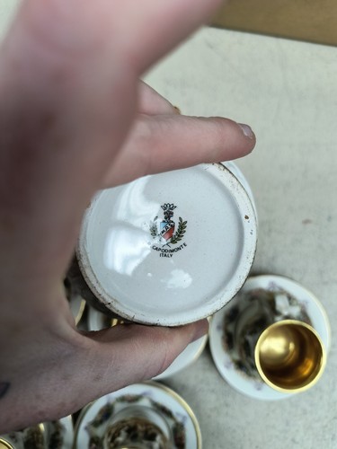 Capodimonte Dragon Handle and scenes of Lovers Tea Set For Six - Picture 19 of 19