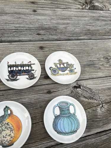 9 Vtg Porcelain Bucciarelli Italian Coasters Carriages Trophy Jugs Fornasetti - Picture 4 of 16