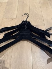 Gucci Set of 4 Black Felt Covered Plastic Coat Shirt Hangers Authentic