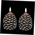  Flameless Candles with Timer, Battery Operated Flickering 3D Wick Real 3-White