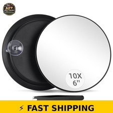Jadazror 10X Magnifying Makeup Mirror with Suction Cups - 6" Portable