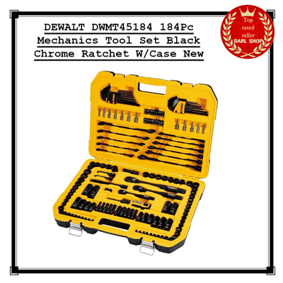 DEWALT DWMT45184 184Pc Mechanics Tool Set Black Chrome Ratchet W