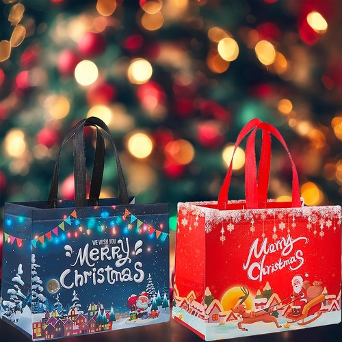 BELSVOR 4 Stück Weihnachtstüten, Geschenktüten Weihnachten Groß 32,5 × 25 × - Bild 6 von 10