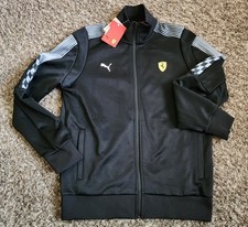 NWT Puma x Ferrari Race T7 Black Zip Up Track Jacket Men's M