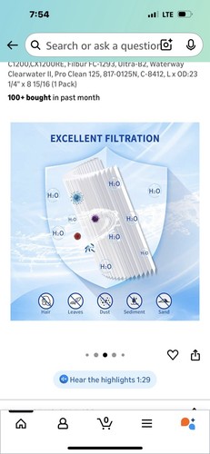Pool Filter Replacement Compatible with PA120, Hayward C1200,CX1200RE - Picture 8 of 13