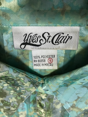 Yves St. Clair Blouse Size 16 Short Sleeve Button Up Collared Vintage Shirt - Picture 7 of 12