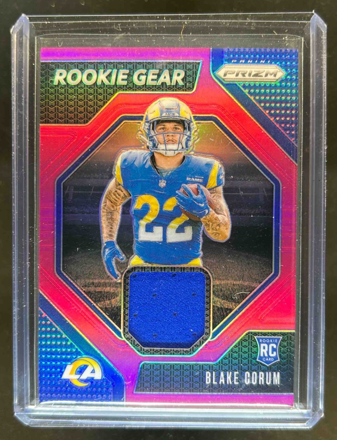 2024 Panini Prizm Blake Corum Rookie Gear RC Jersey Pink Rookie #RG-BCM Rams
