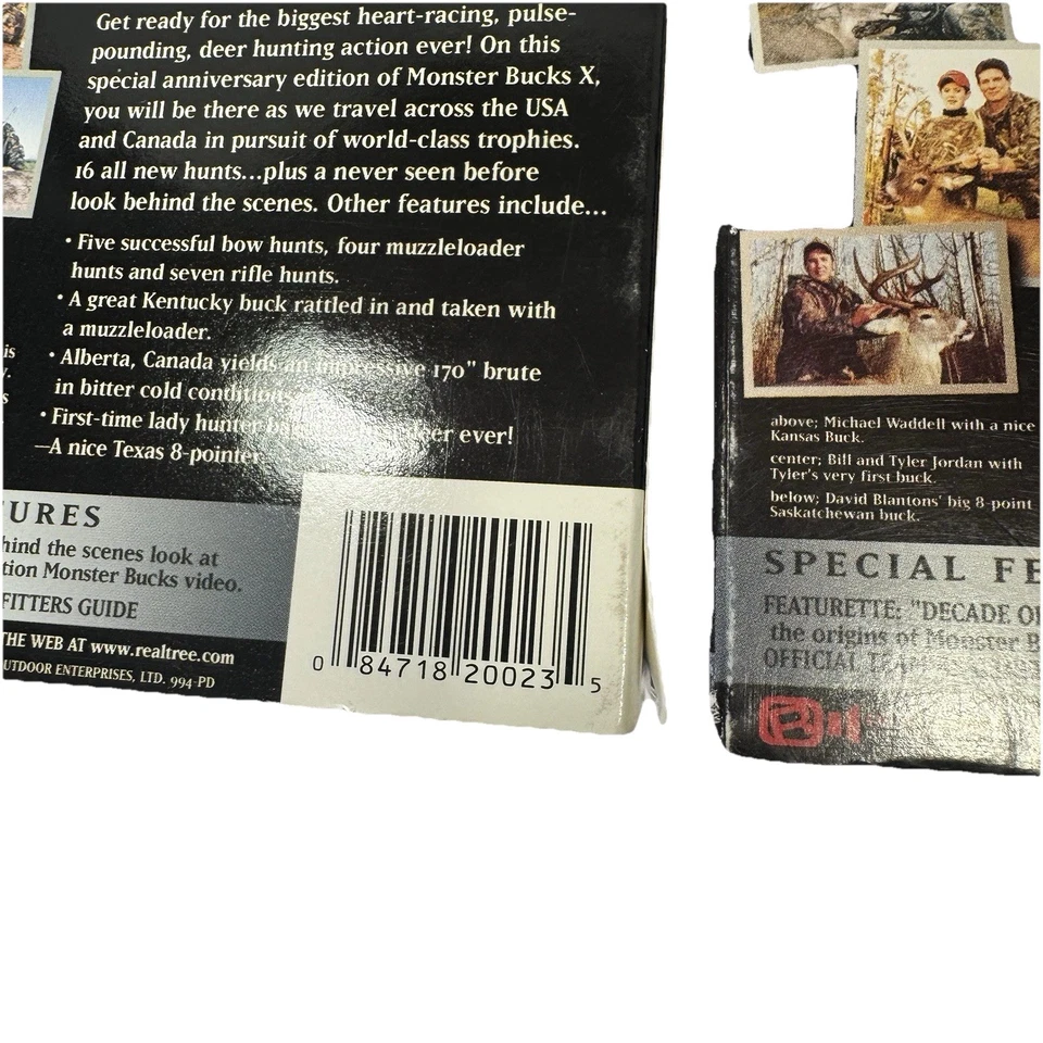 REALTREE PRESENTS MONSTER BUCKS 10, 10TH ANNIVERSARY VHS Vol 1 & 2 Bill Jordan - Image 3 of 4