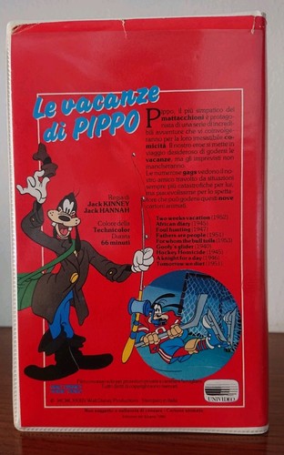 Le Vacanze Di Pippo Walt Disney Home Video VHS VI 4133 Ed. 1986 - Picture 2 of 16