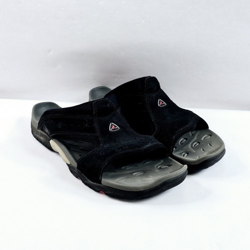 Ecco Herren Gr. 12 Receptor Komfort Stil Sandalen Schwarz Pantoletten