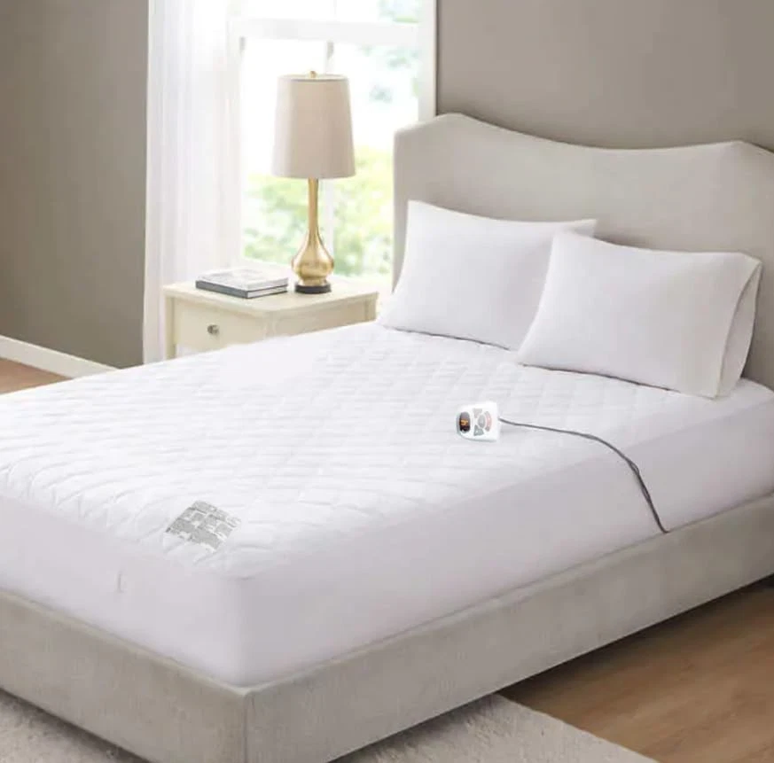 HOME REFLECTIONS QUILTED HEATED MATTRESS PAD (FULL) - WHITE
