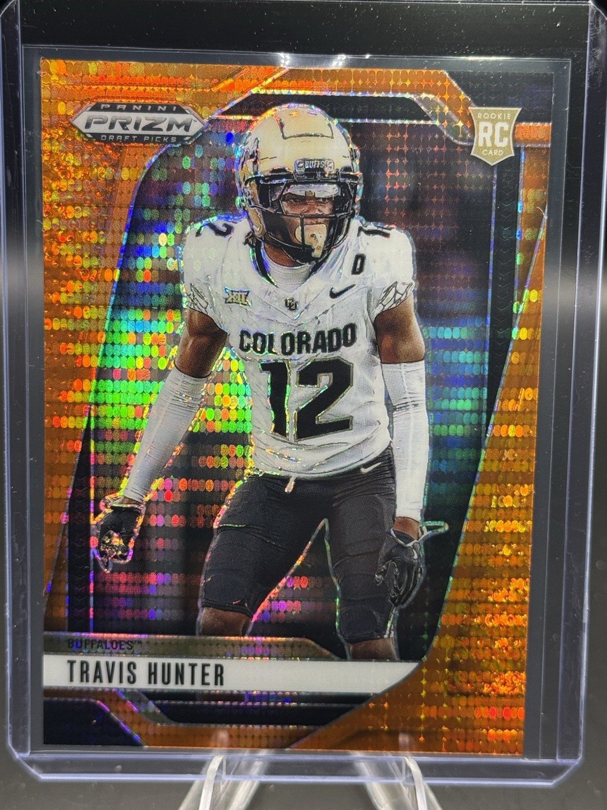 2025 Panini Prizm Draft Picks Travis Hunter #20 Orange Pulsar /75
