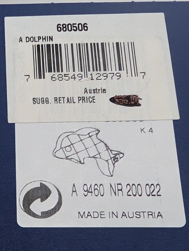 ~NUOVO~Swarovski Crystal~**Un DELFINO**~Austria~680506~BOX & COA~Blu~1,5" LUNGO - Foto 9 di 9