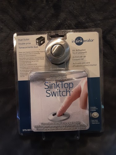 NEW IN PKG InSinkErator STS-OOSN SinkTop Switch Satin Nickel Button Dual Outlet - Picture 1 of 4