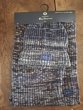 Ben Sherman Beanie And Scarf Set Grey And Blue New With Tags One Size