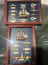 Shadow Box Ship Nautical Sailor Knots Display Picture  13.75" X 10"