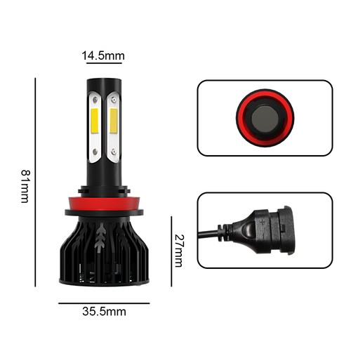 For Dodge RAM 1500 2500 3500 2016 2017 2018 LED Headlight Fog Light Bulbs Combo - Picture 14 of 22
