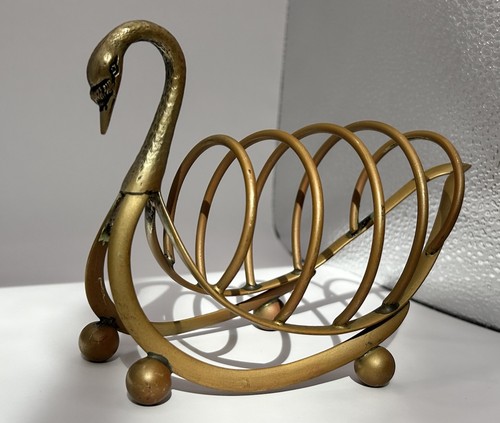 Vintage Hallmarked Brass Swan Letter Holder - Gio Ponti Style