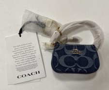 Coach Mini Nolita Bag Charm In Signature Denim CZ085 NEW