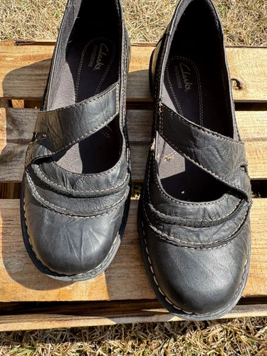 Scarpe mocassino Clarks Bendables 8 5 donna pelle nera Mary Janes casual