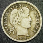 F 1908 10C Barber Dime