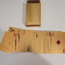 GOLD Plated POKER Playing CARDS Waterproof PVC Plastic Casino Game 54 Deck