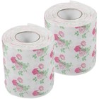 2 Rolls Colored Toilet Paper Coloured Flower Pattern Floral Design Fancy