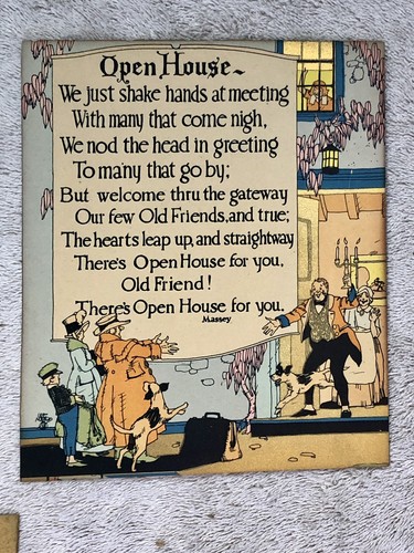 Vintage Art Deco - Lee Metro litografia "Open House" di Massey 6,5"x7,5" di Buzza Co. - Foto 15 di 15