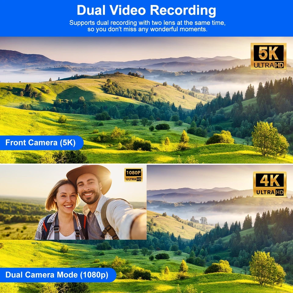 5K Video Camera Camcorder 56MP Dual Lens WiFi IR Night Vision Vlogging Camera US - Image 3 of 4