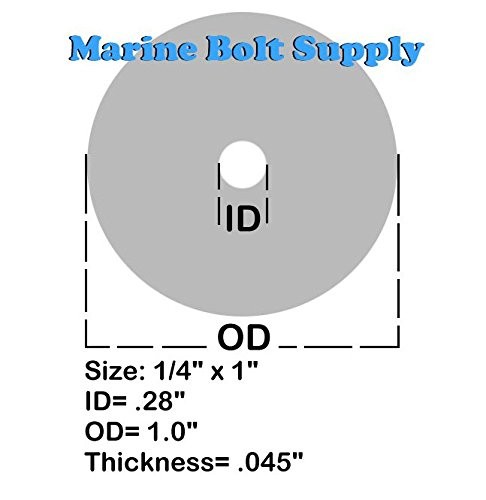 Type 18-8 Stainless Steel Fender Washers Size 1/4" x 1" (pack of 100pcs) - Foto 2 di 2