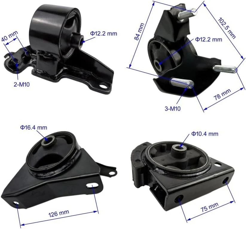 4PCS Engine Motor & Trans Mount Set Compatible with Toyota Corolla 1.6L / Geo... - Image 2 of 4