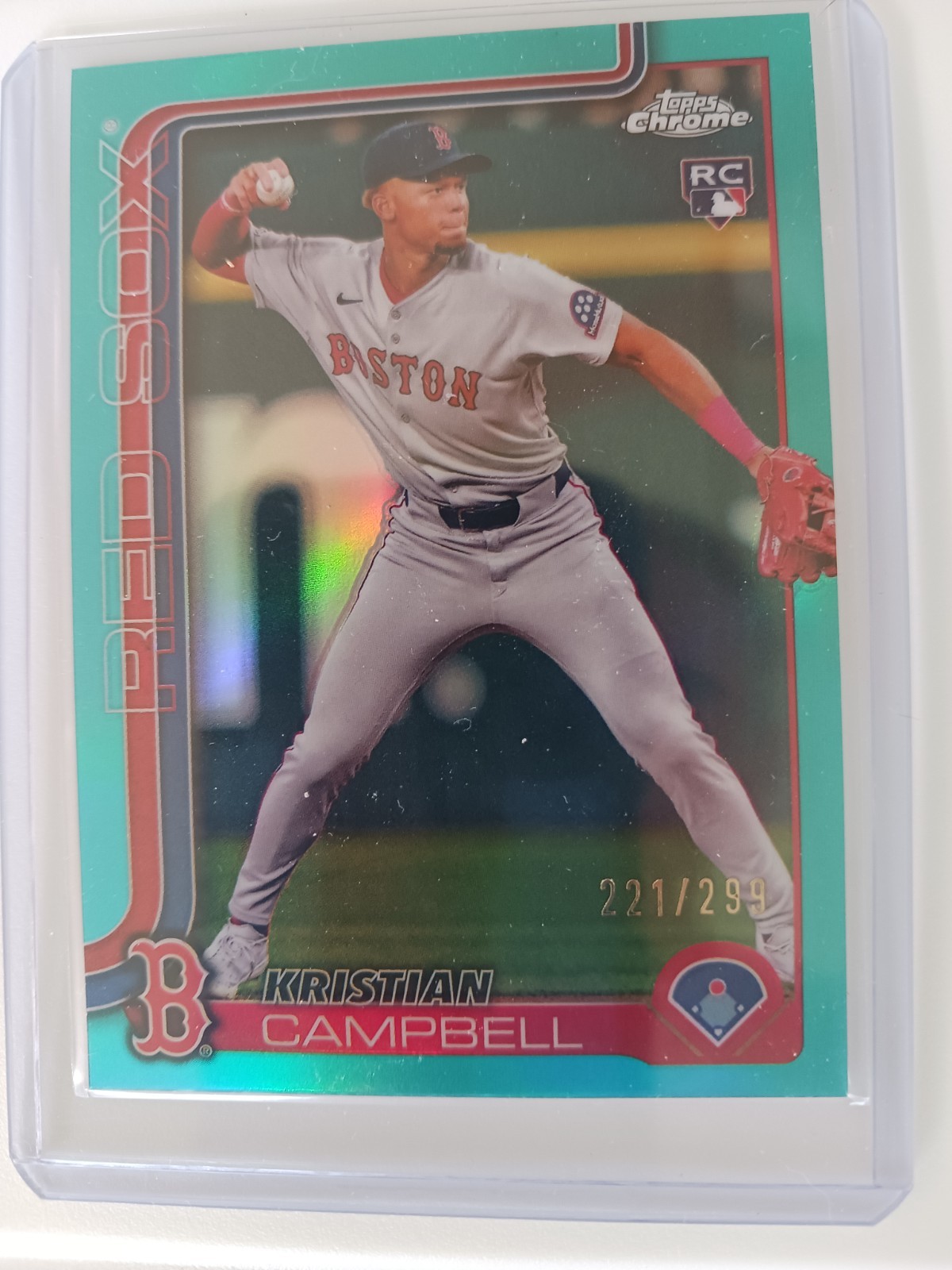 2025 Topps Chrome - Kristian Campbell #171 Teal Refractor /299 (RC)