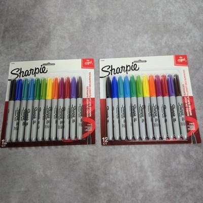 2 Pack - Sharpie Permanent Markers Fine Point 24 Count -  New Sealed (2 Packs)