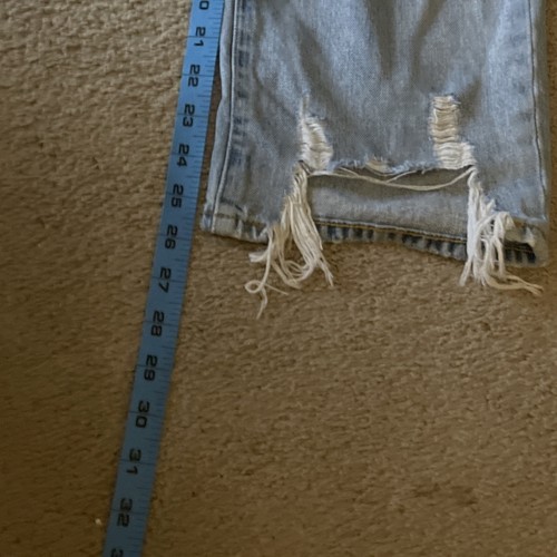 Pantalones de mezclilla Pistola para mujer talla 31 Charlie tiro alto desgastados pierna recta botón mosca - Imagen 7 de 10