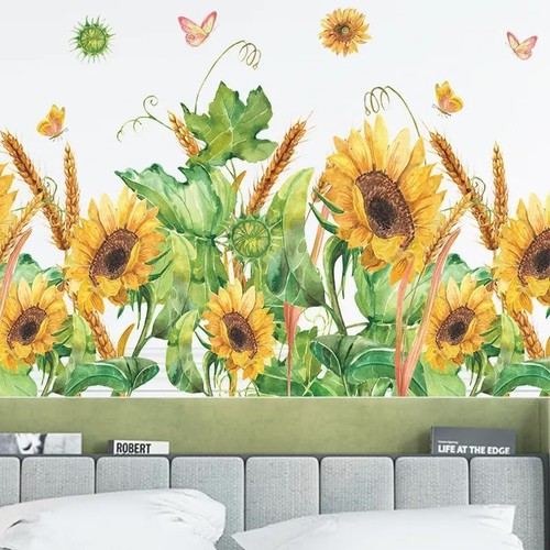 12x36 Zoll Set-Sonnenblume Thema Blumen Wandtattoo für Design #5 - Bild 5 von 8