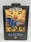 Flicky (Sega Genesis, 1991) Complete W/ Case & Manual CIB TESTED & Works