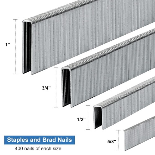 Grapas corona estrecha calibre 18 1600 unidades, 1/4 pulgada plateadas o grises - Imagen 3 de 7