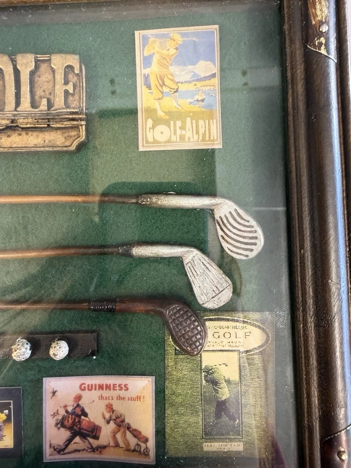 Arte de parede caixa de sombra de golfe vintage – Mini tacos, bolas e estampas – exibição emoldurada - Imagem 4 de 4