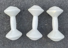 Vintage Orbatron DP Hand Weights White 3.3 Pounds - 3 Dumbbells