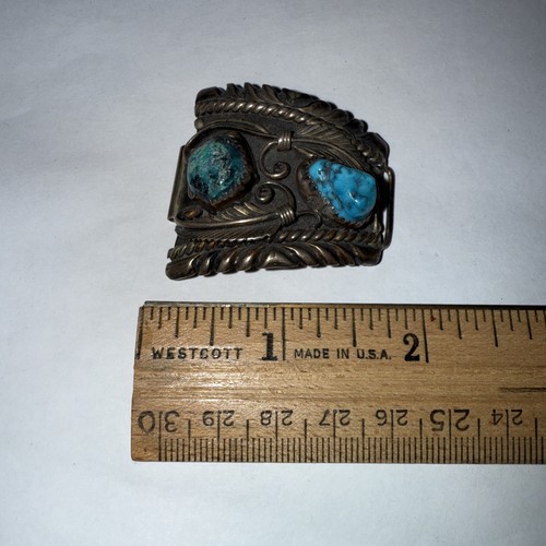 Cinturino orologio Navajo David K Lister argento sterling blu turchese 1/2 - Foto 5 di 7