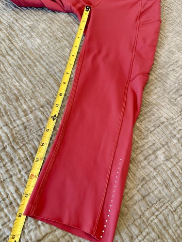 Lululemon Fast Free Ankle Nulux 18” Mid Rise Bright Red Pockets Sz 6 - Picture 13 of 15