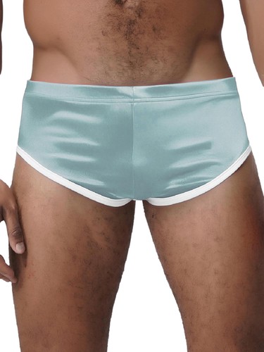 Mens Trunks Sissy Briefs Bulge Crotch Thong Sports Shorts Beach Panties Shiny - Picture 25 of 71