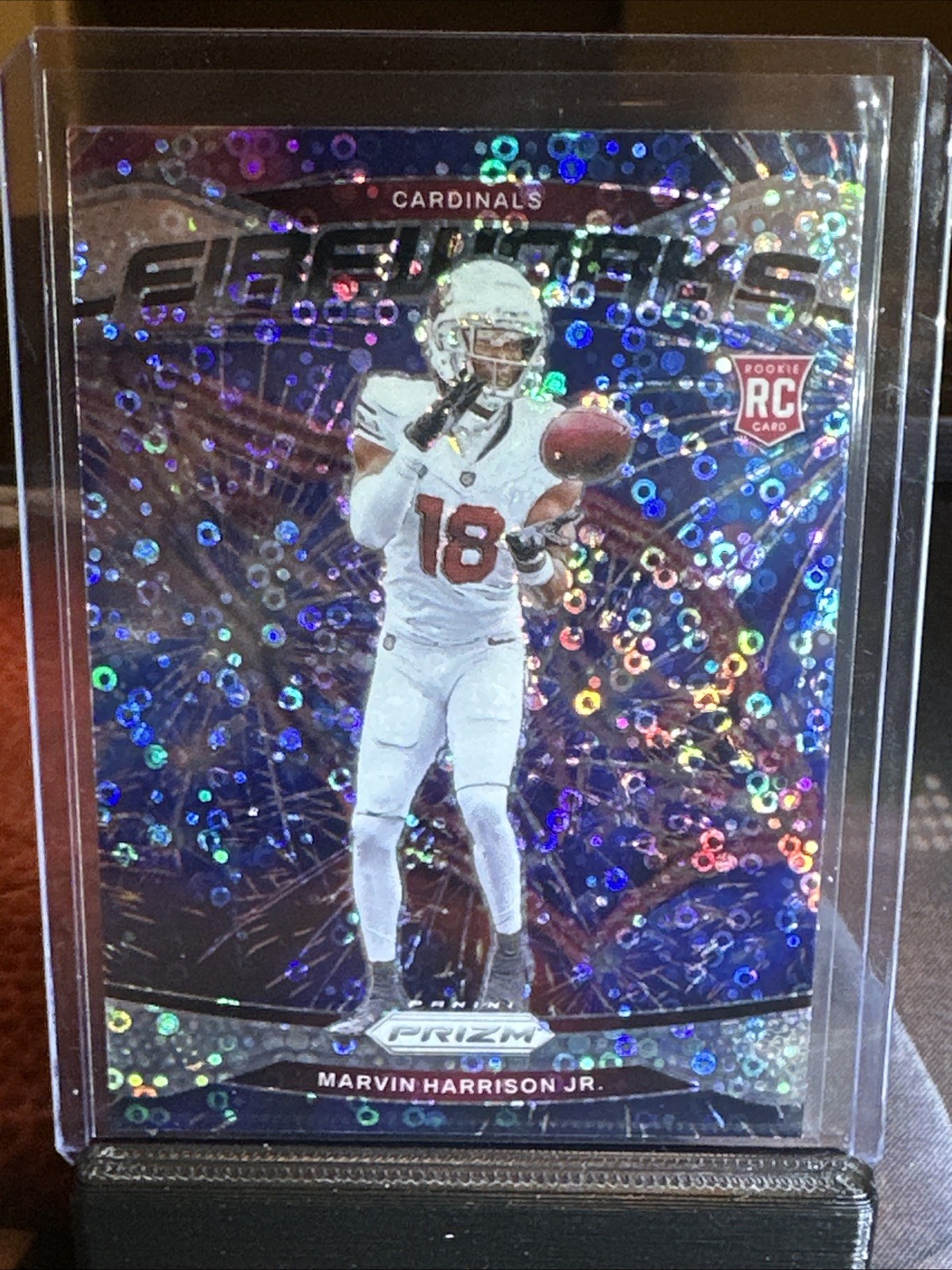 2024 Panini Prizm Football Fireworks NO HUDDLE Prizm RC Marvin Harrison Jr #20