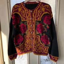 Casual-corner Women's Burgundy and Red Cardigan