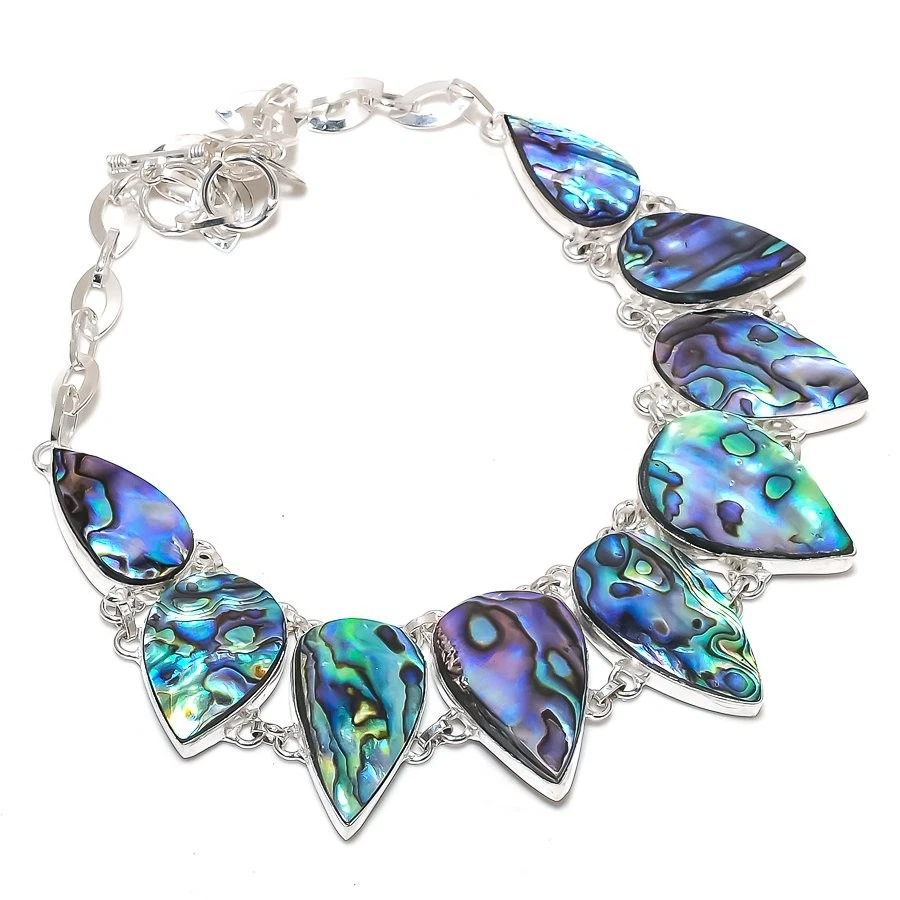 Colar de joias da moda feito à mão em forma de pera concha Abalone 18" SR 3010 - Imagem 2 de 4