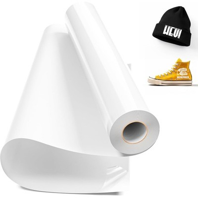 12''x8Ft White Heat Transfer HTV Vinyl Roll Iron on Vinyl for Cutting Machine