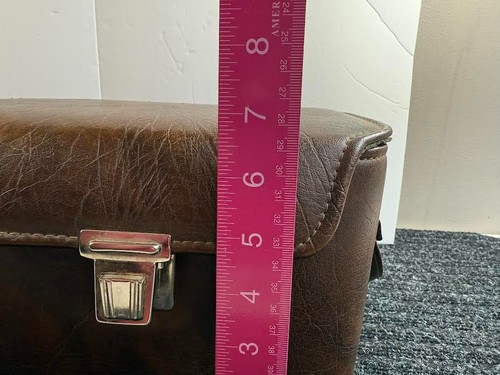 Custodia rigida per fotocamera in ecopelle marrone vintage tracolla SLR1600 - Foto 15 di 15